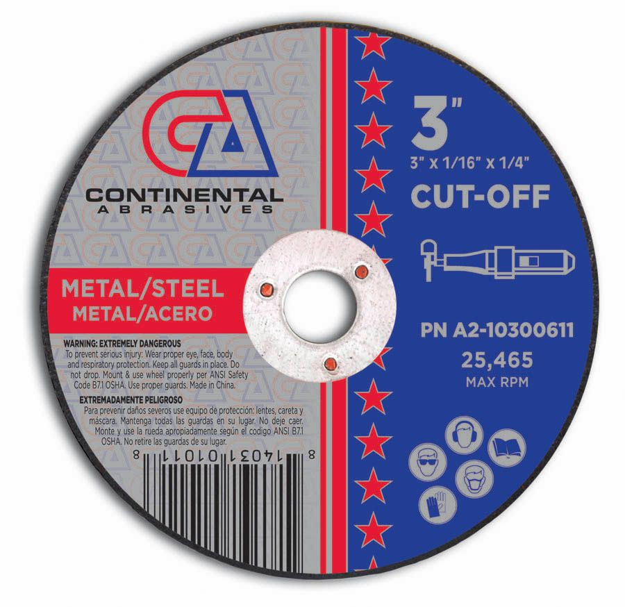 3" x 1/16" x 3/8" Metal Cut Off Wheel-100 Pack