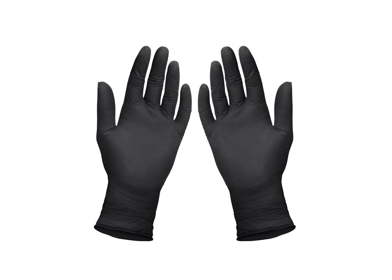 Professional Black Nitrile Gloves-Medium
