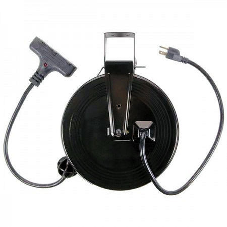 30 Ft. Retractable Extension Cord Reel with 3 outlets